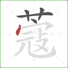 蔻的笔顺第5画:点 蔻的笔顺第5画:点