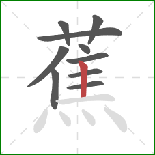 蕉的笔顺第10画：竖