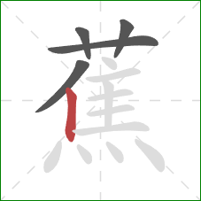 蕉的笔顺第5画：竖