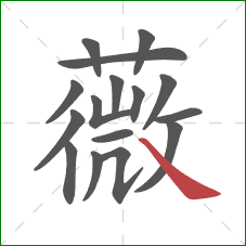 薇的笔顺第16画:捺 薇的笔顺第16画:捺