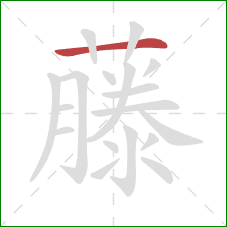 藤的笔顺第1画:横 藤的笔顺第1画:横