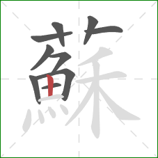 蘇的笔顺第10画：竖