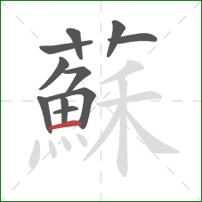 蘇的笔顺第11画：横