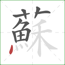 蘇的笔顺第12画：点
