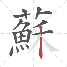 蘇的笔顺第18画：竖