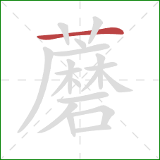 蘑的笔顺第1画：横