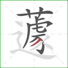 蘧的笔顺第13画：撇