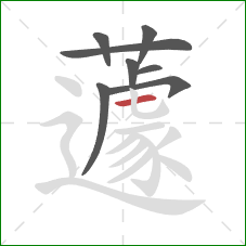 蘧的笔顺第8画：横