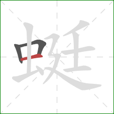 蜓的笔顺第3画：横