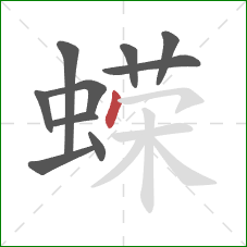 蝾的笔顺第10画：点