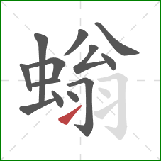 螉的笔顺第13画：提