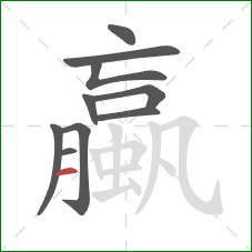 蠃的笔顺第10画：横