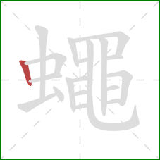 蠅的笔顺第1画:竖 蠅的笔顺第1画:竖