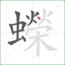 蠑的笔顺第11画：点