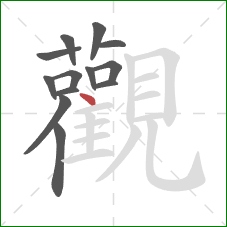觀的笔顺第13画：点