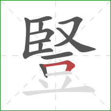 豎的笔顺第11画:横折 豎的笔顺第11画:横折