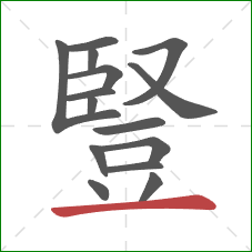 豎的笔顺第15画:横 豎的笔顺第15画:横