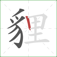 貍的笔顺第8画:竖 貍的笔顺第8画:竖