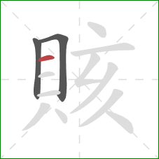 賅的笔顺第3画:横 賅的笔顺第3画:横