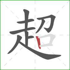 超的笔顺第10画：竖