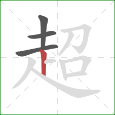 超的笔顺第4画：竖