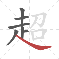 超的笔顺第7画：捺