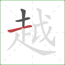 越的笔顺第3画:横 越的笔顺第3画:横