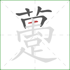 躉的笔顺第7画:横 躉的笔顺第7画:横