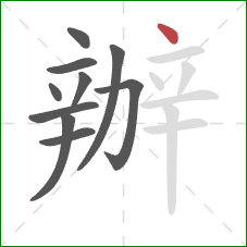 辦的笔顺第10画：点