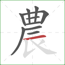 農的笔顺第10画：横