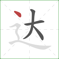 达的笔顺第4画：点