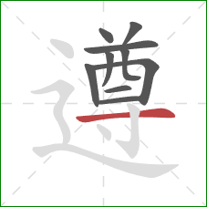 遵的笔顺第10画：横