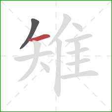 雉的笔顺第2画:横 雉的笔顺第2画:横