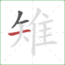 雉的笔顺第3画:横 雉的笔顺第3画:横