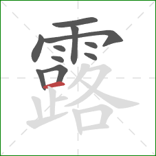 露的笔顺第11画：横