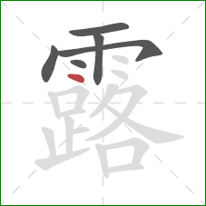 露的笔顺第6画：点