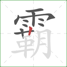 霸的笔顺第11画：竖