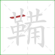 鞴的笔顺第1画:横 鞴的笔顺第1画:横