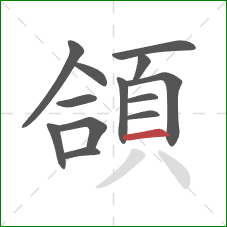 頜的笔顺第13画：横