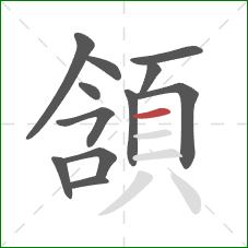 頷的笔顺第12画：横