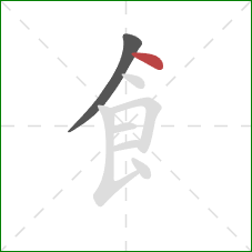 飠的笔顺第2画：点