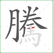 騰的笔顺第13画：横