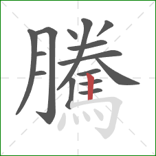 騰的笔顺第15画：竖