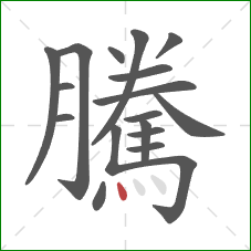 騰的笔顺第18画：点