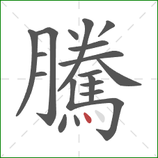 騰的笔顺第19画：点