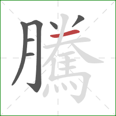 騰的笔顺第7画：横