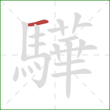 驊的笔顺第1画：横