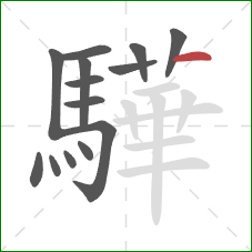 驊的笔顺第14画：横