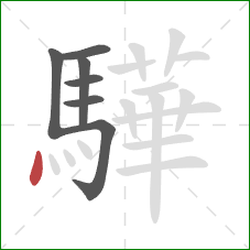 驊的笔顺第7画：点