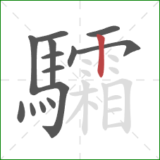 驦的笔顺第14画:竖 驦的笔顺第14画:竖